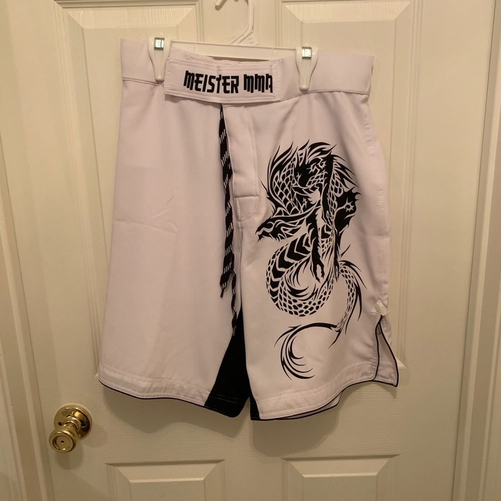 Workout-MMA Shorts. Size - Medium White and Black